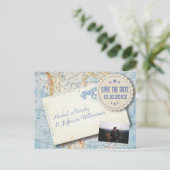  kaart foto bruiloft bewaart de datum (Staand voorkant)