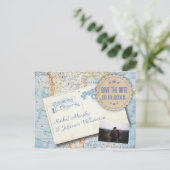 kaart foto bruiloft bewaart de datum (Staand voorkant)