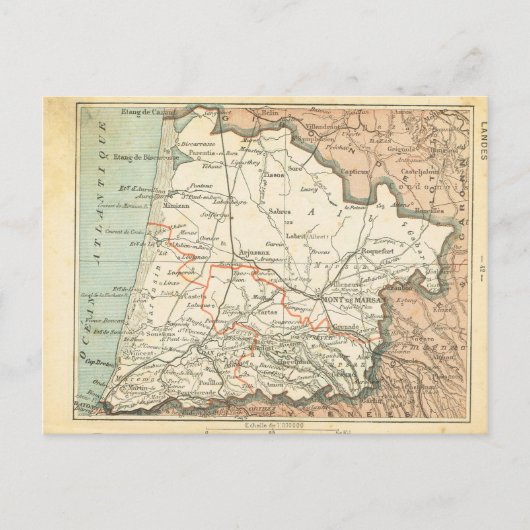  kaart Frankrijk Landes (Voorkant)