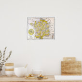 KAART: FRANKRIJK POSTER (Keuken)