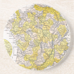 KAART: FRANKRIJK ZANDSTEEN ONDERZETTER