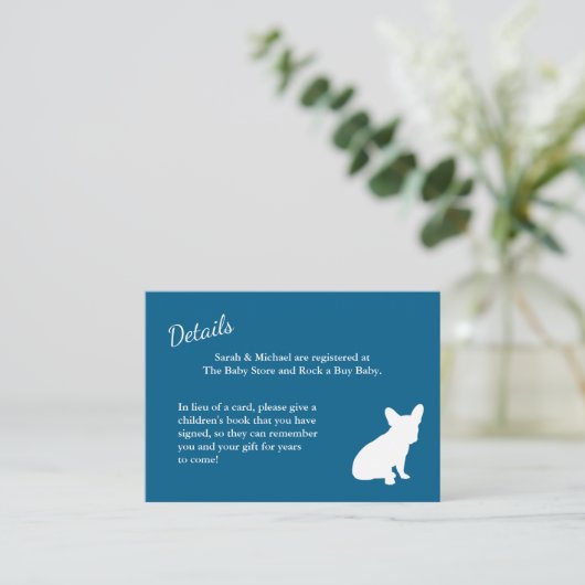 Kaart Franse Bulldog Baby shower Enclosure (Staand voorkant)