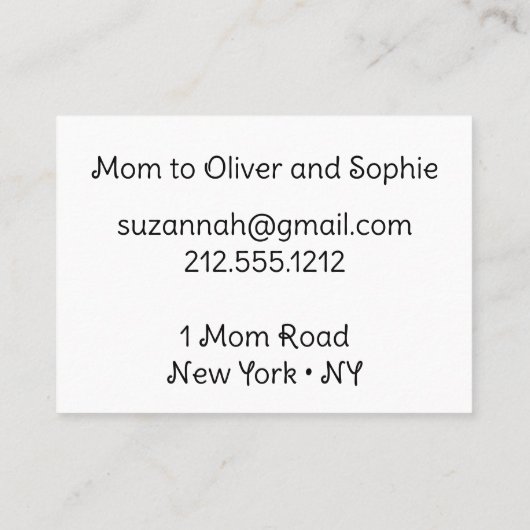 Kaart Funny Calling Card Contactkaartje (Achterkant)