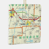 kaart Galion Ohio Keramisch Ornament (Rechts)