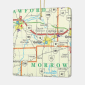 kaart Galion Ohio Keramisch Ornament (Links)