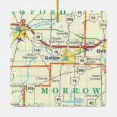 kaart Galion Ohio Keramisch Ornament (Achterkant)