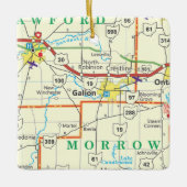  kaart Galion Ohio Keramisch Ornament (Voorkant)