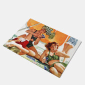 Kaart Game op de strand van Alex Ross Deurmat (Schuin)