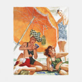 Kaart Game op de strand van Alex Ross Fleece Deken (Voorkant)
