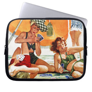 Kaart Game op de strand van Alex Ross Laptop Sleeve