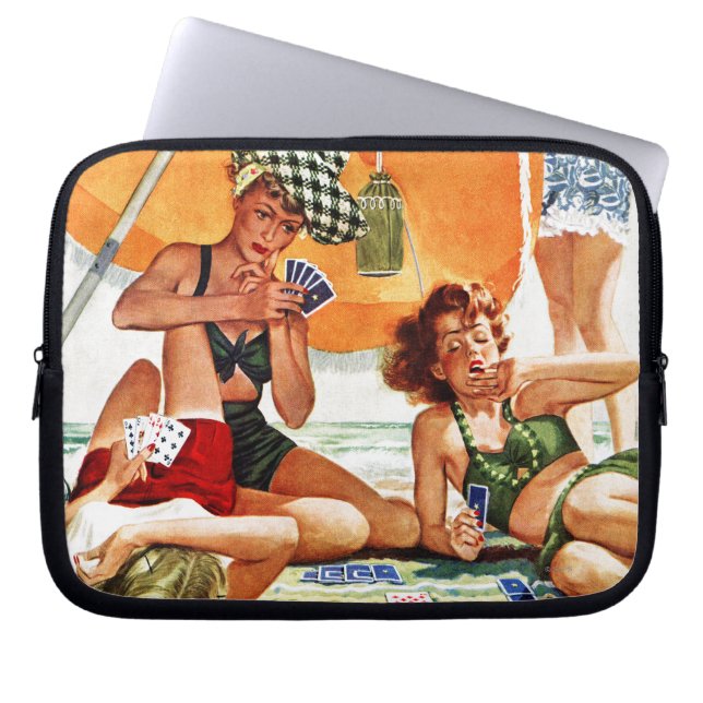 Kaart Game op de strand van Alex Ross Laptop Sleeve (Voorkant)