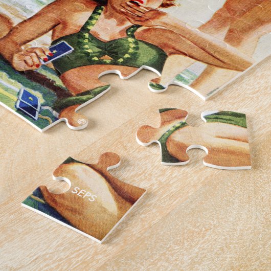 Kaart Game op de strand van Alex Ross Legpuzzel (Zijkant)