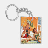 Kaart Game op de strand van Alex Ross Sleutelhanger (Voorkant Links)