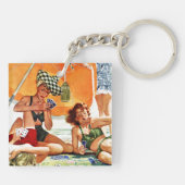 Kaart Game op de strand van Alex Ross Sleutelhanger (Achterkant)