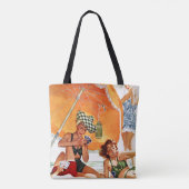 Kaart Game op de strand van Alex Ross Tote Bag (Achterkant)