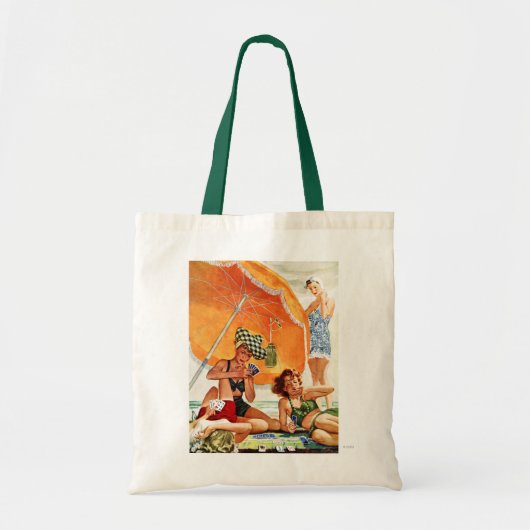 Kaart Game op de strand van Alex Ross Tote Bag (Voorkant)