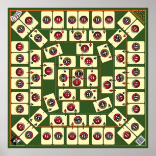 Kaart game van zes generaties - Genalogische kaart Poster