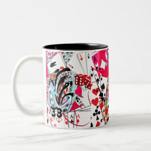 Kaart Games Collectie Tweekleurige Koffiemok