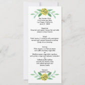 Kaart geel Floral Greenery Foliage Wedding Menu (Voorkant)