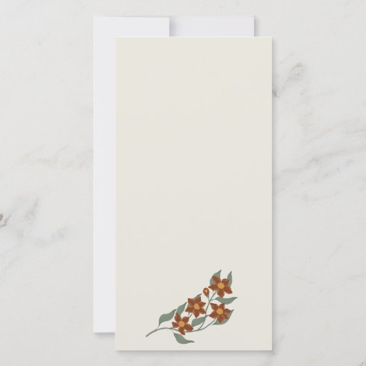 Kaart geel Groovy Retro Arch Floral Wedding Menu (Achterkant)