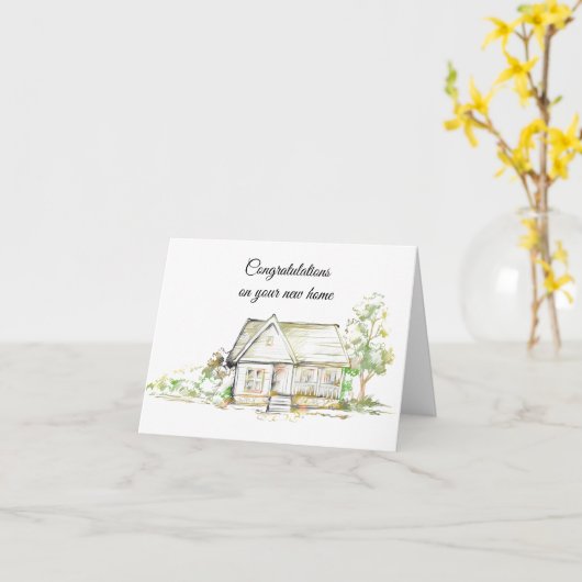 Kaart gefeliciteerd met nieuwe woning (Gele Bloem)