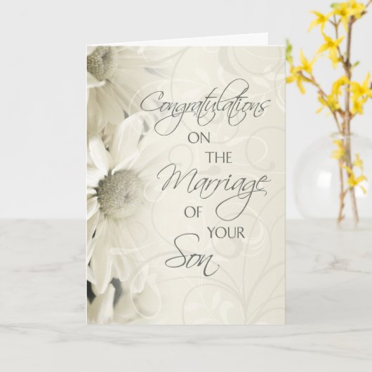 Kaart gefeliciteerd ouders van het Groom Wedding (Gele Bloem)