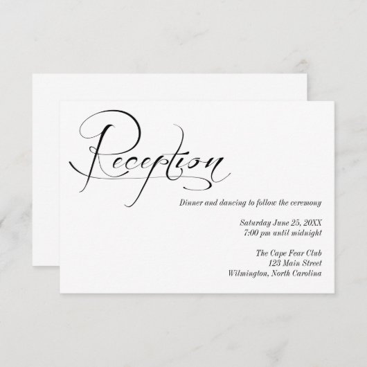 Kaart Gegevens over zwarte en witte bruiloft (Voorkant / Achterkant)