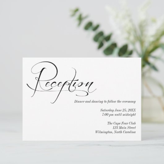 Kaart Gegevens over zwarte en witte bruiloft (Staand voorkant)