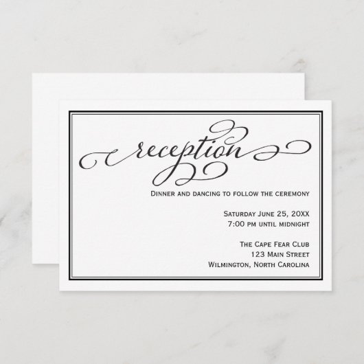 Kaart Gegevens over zwarte en witte bruiloft (Voorkant / Achterkant)