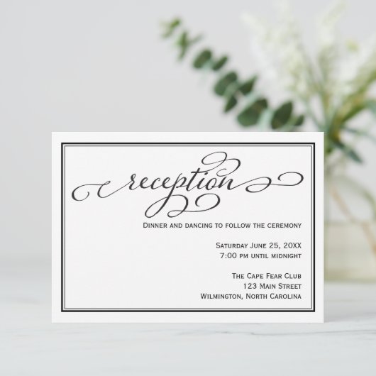 Kaart Gegevens over zwarte en witte bruiloft (Staand voorkant)