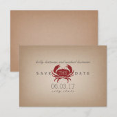 Kaart geïnspireerde krab bruiloft bespaart datum (Voorkant / Achterkant)