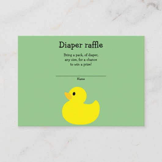 Kaart gele Duck Diaper Raffle Enclosure (Voorkant)