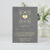 Kaart gele geeky Glassen Chalkboard Response (Staand voorkant)