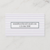 Kaart Gelijnde papieren index Visitekaartje (Achterkant)