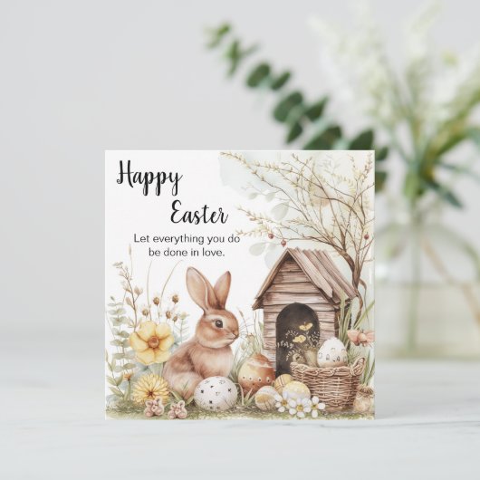 Kaart Gelukkige Paaseieren, Konijneneieren (Staand voorkant)