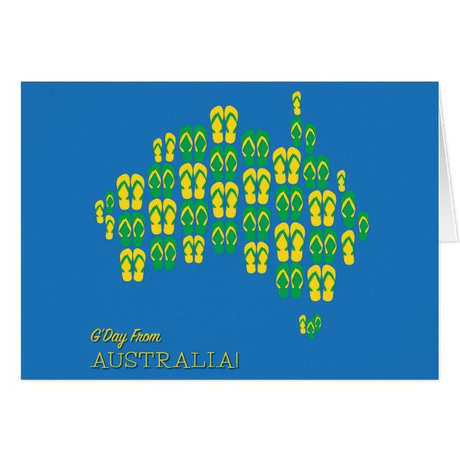 Kaart gemaakt van Aussie dingen (Voorkant Horizontaal)