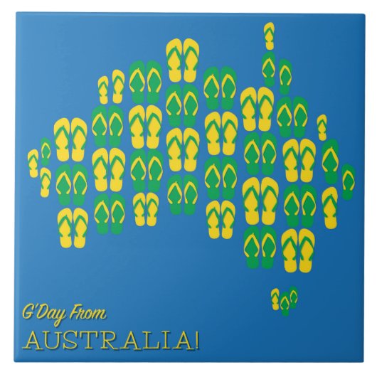 Kaart gemaakt van Aussie dingen Tegeltje (Voorkant)
