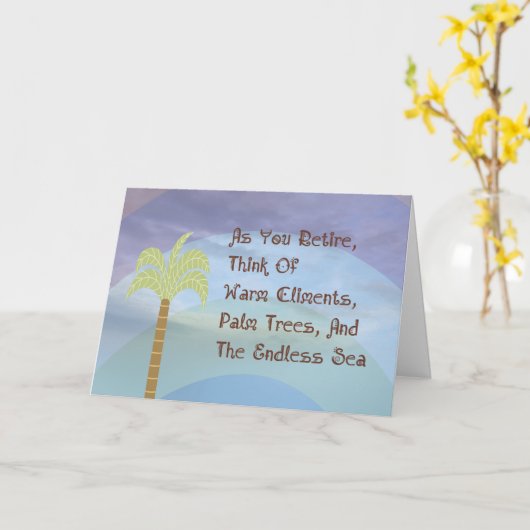 Kaart-generaal bij pensionering, regenboog en palm kaart (Gele Bloem)