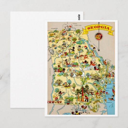  kaart Georgië (Voorkant / Achterkant)