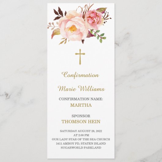 Kaart gepersonaliseerde bevestiging (Voorkant)