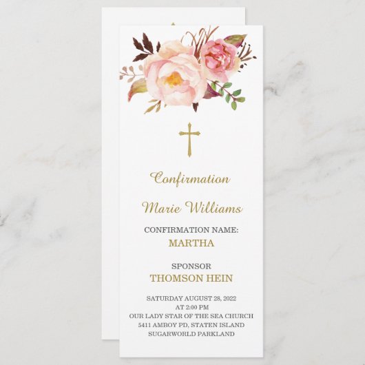 Kaart gepersonaliseerde bevestiging (Voorkant / Achterkant)