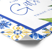 Kaart & Geschenken Blauwe Tegels Citroenen Vrijgez Poster (Hoek)