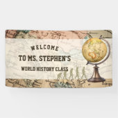  kaart Geschiedenis Leraar Klaslokaal Welkom Spandoek (Horizontaal)