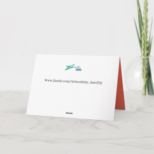 Kaart gevouwen noot : Flamingos (Achterkant)