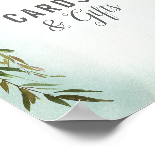 Kaart & Gifts Green White Rose Baby Sprinkle Showe Poster (Hoek)