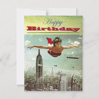 Kaart -Girl Flying Holiday
