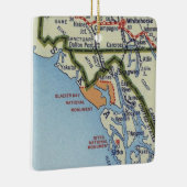 kaart Glacier Bay Keramisch Ornament (Rechts)