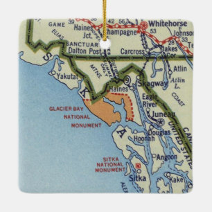  kaart Glacier Bay Keramisch Ornament