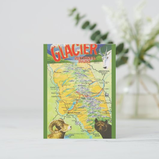  kaart Glacier National Park (Staand voorkant)