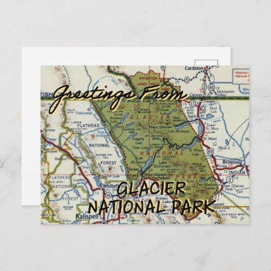 kaart Glacier National Park (Voorkant / Achterkant)